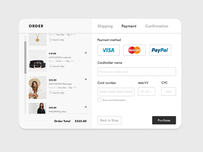 Daily UI #002 • ASOS Checkout app dailyui figma flat icon illustrator photoshop ui ux web