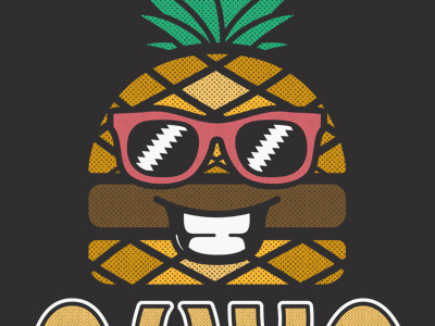 Tropical Burger Dude branding burger illustration island logo pineapple restaurant summer tropical