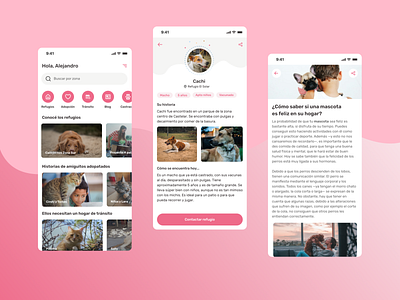 Pet adoption app adoption cat design dog home mobile pet rescue ui ux