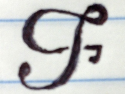 F lettering