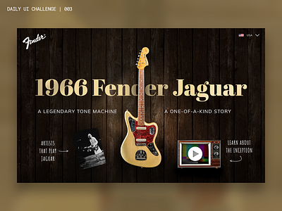 Daily UI 003 - Landing Page 003 above the fold dailyui fender jaguar landing page landing page concept landing page design ui design ux design