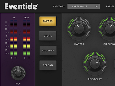 Audio User Interface - Reverb Plugin 007 audio audio app audio engineering audio plugin dailyui eventide illustration plugin reverb reverb plugin vst vst plugin
