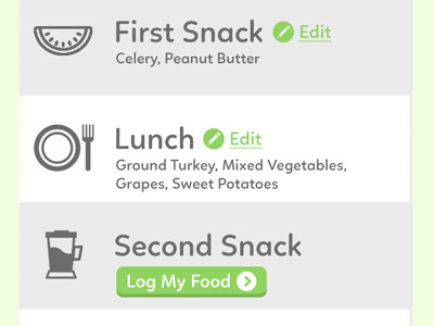 Fun Food Icons - Dietica Mobile App icon icon design iconography icons illustration mobile app mobile app design