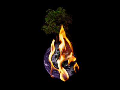 World on Fire 2020 art black creative design digital earth fire graphic graphic design illustration photoshop photoshop art tree world