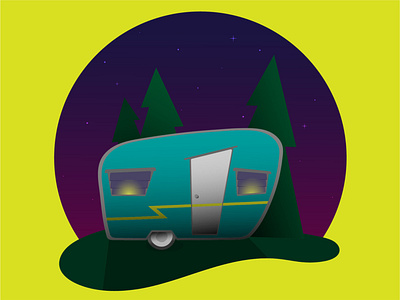 Camper in the Woods art brand branding cartoon clean colorful design digital digital art drawing illustration illustration art illustration design illustration digital illustrations illustrator vector vector art