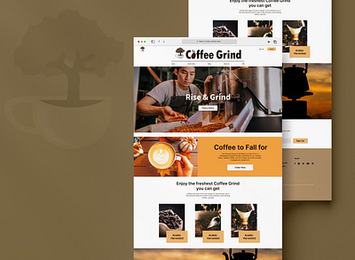 Coffee Grind Website Design branding coffee graphic design illustration web web design website website design