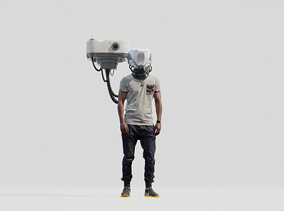 Plugged In 3d art b3d blender blender3d character design drone helmet human personal robot scifi scifiart