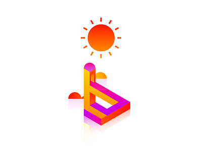 Sunshine Temple affinity art colors design gradient illustration isometric minimal monument valley