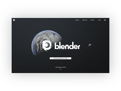 Blender Website UI Mockup 3d art blender blender3d branding design illustration logo minimal ui user interface website
