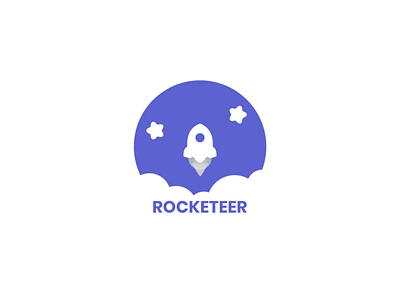 Rocketeer cloud design illustration logo rocket rocket logo star stars