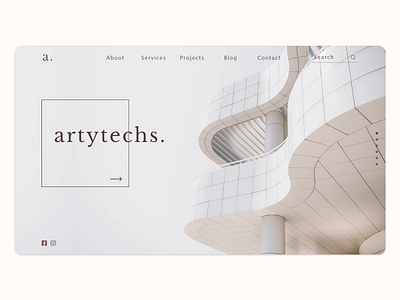 artytechs - website redesign adobe xd architecture clear landingpage simplicity ui ui design ux ui website