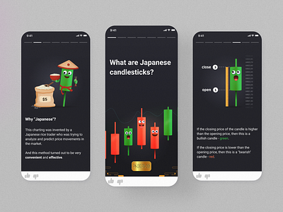 Candlesticks Illustrations for Trading Stories candlesticks flat green illustration red stories trading ui