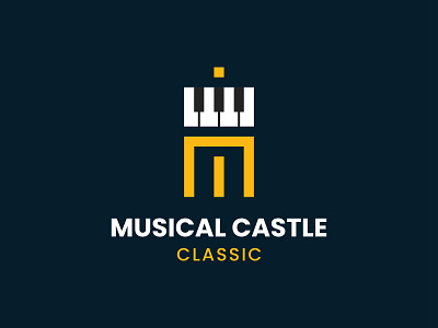 Musical Castle - Piano & Castle Logo, Music Logo, Letter Logo