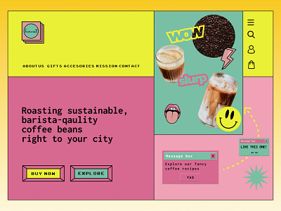 Landing page for a coffee company Daily UI 003 coffee pop retro dailyui checkout creditcard ui