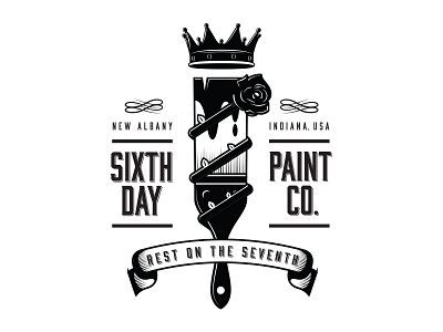 Sixth Day Paint Co. branding illustration vector