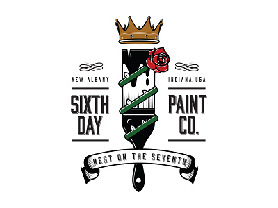 Sixth Day Paint Co. — Color branding illustration vector