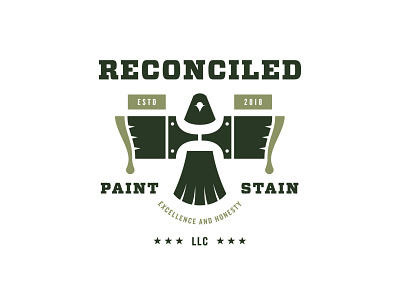 Reconciled Paint and Stain Co. craftsman illustration logo small business vector
