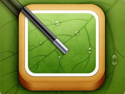 iOS Icon drops ios leaf wand wood