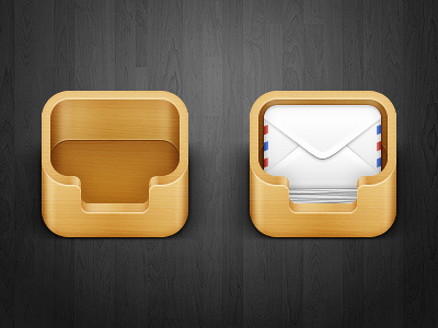 Inbox 2.0 envelope inbox ios mail wood