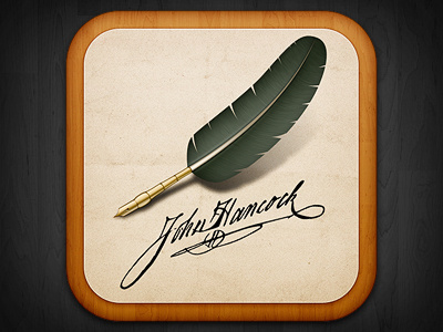 Hancock feather ios paper signature wood