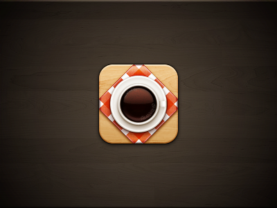 iCoffee napkin cloth wood coffee ios