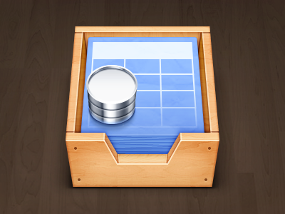 SQLite metal osx paper sql table tray wood wood osx
