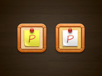 Pinterest iOS - WIP board bulletin ios paper pin wood
