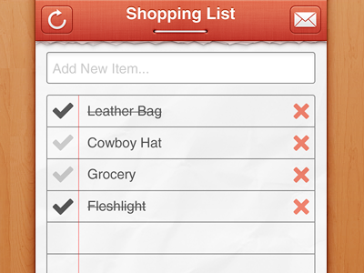 Shopping List ios linen list paper shopping ui