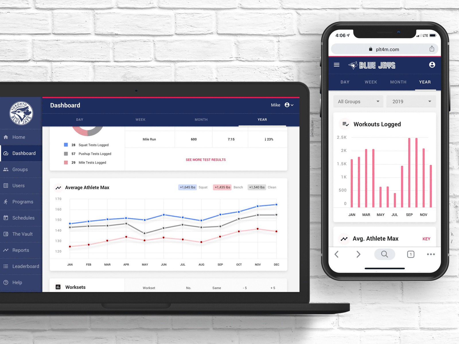 Athletic performance tracking responsive web app
