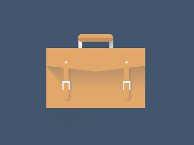 Leather Briefcase flat icon illustration