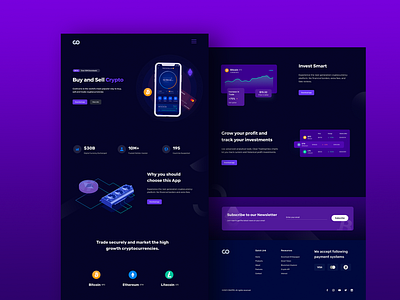 Crypto Landing Page Design - UI web Design made with Figma by Amalia ...