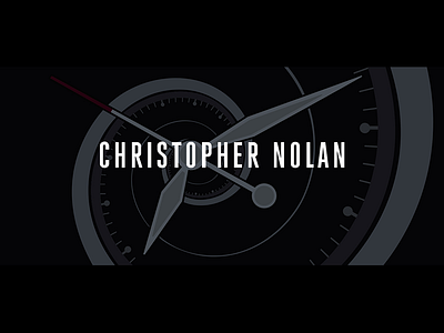Christopher Nolan black branding circle clock design director illustration movie plant time typography watch