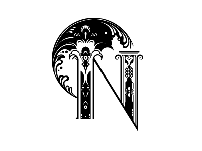 N black design illustration logo plant typography