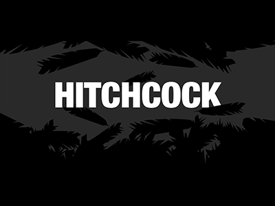 Hitchcock black branding design illustration logo movie plant typography
