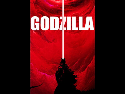 Godzilla black branding design godzilla illustration movie plant poster typography