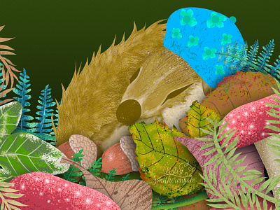 Sleepyhead animal illustration childrens book illustration digital illustration dormouse illustraion vector illustration woodland