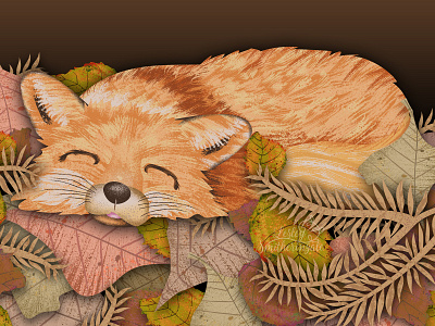 Sleepy Fox childrens book illustration digital illustration foxes illustrator vector illustration
