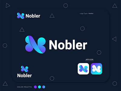 Nobler logo design abstract app app icon brand identity branding branding agency creative letter logo letter logo design logo design logo designer logo mark