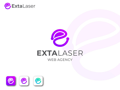 Extalaser-Web Agency and Branding Logo Design abstract app app icon brand identity branding branding agency e letter logo letter logo letter logo design logo logo design logo designer logo mark logodesign