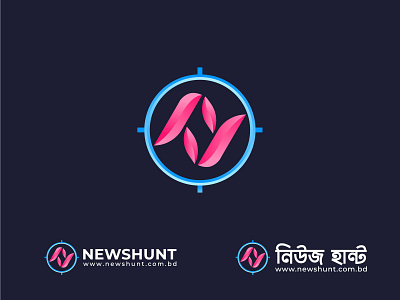NewsHunt Logo Design abstract app app icon brand identity branding branding agency letter logo letter logo design letter n logo logo design logo designer