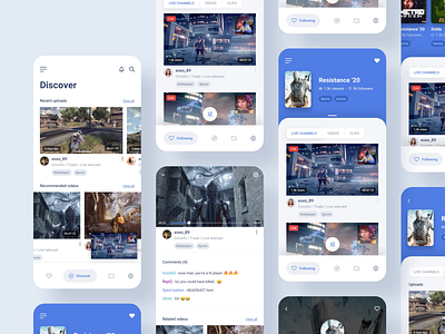 Twitch App Full Redesign Concept app blue app game landing page live mobile app online course online streaming product design sports telecast twitch video video streaming