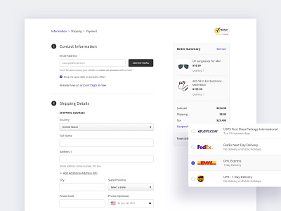 Checkout Flow E-Commerce - Wireframe