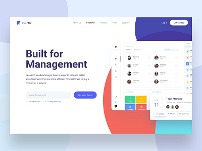 Statspro - Landing Page | WIP colorful dashboard landing landing page landing page concept landingpage professional project management saas ui unique ux web application web applications website