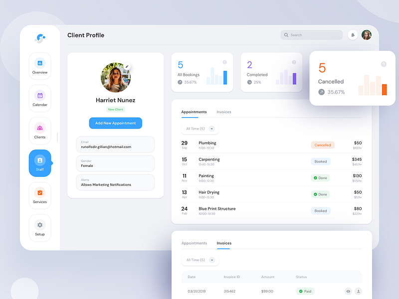 Client Profile Page - Desktop Software by Kazi Mohammed Erfan on Dribbble