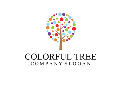 Colorful Tree Logo Template autumn colorful creative fall leaf media nature photography plant professional spring tree