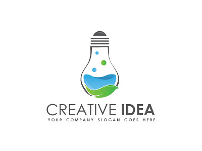 Eco-friendly/Green Idea Logo Template blue bulb creative drop green idea lab laboratory leaf nature professional water