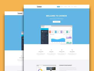 Chomok - Material Landing Page bootstrap dashboard envato landing page material mobile theme themeforest ui ux web website