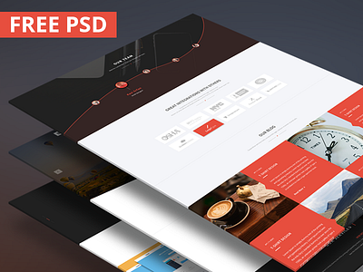 Freebie | Bino Landing Page PSD Template corporate creative download free freebie landing page material professional ui ux