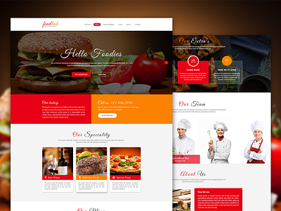 Foodhub - Responsive Material Design creative food gui hotel material mobile responsive restaurant tablet ui ux website