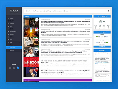 Meridiano News App admin app contacts desktop message inbox interface mac mail minimal ux news news dashboard product ui osx web application